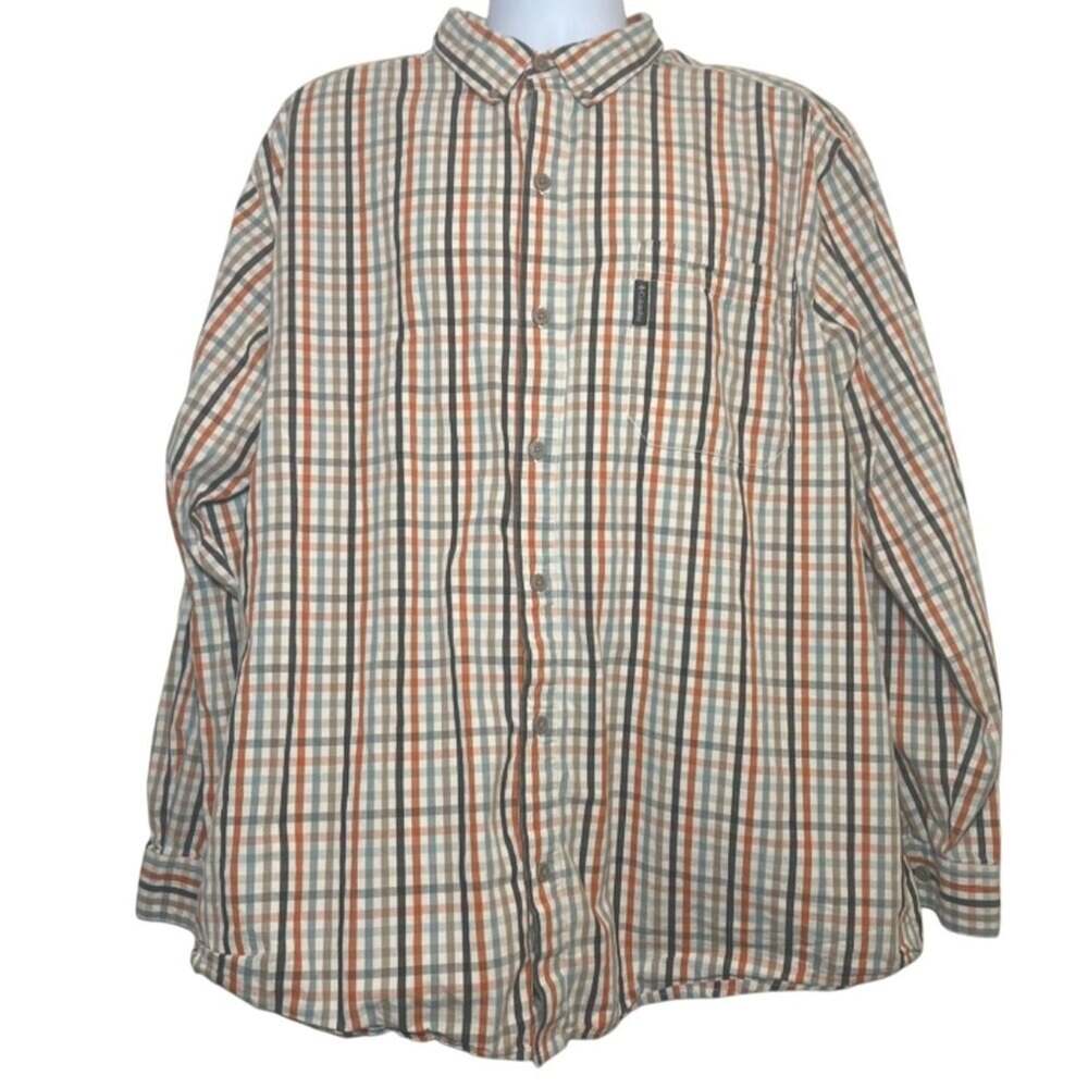 Columbia Plaid Button Down Long Sleeve Shirt, XXL